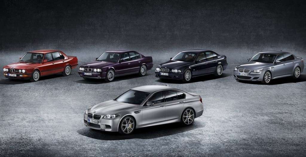 All five generations of the BMW M5