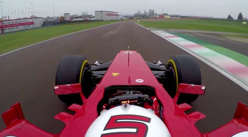 Sebastien Vettel driving a Ferrari F1