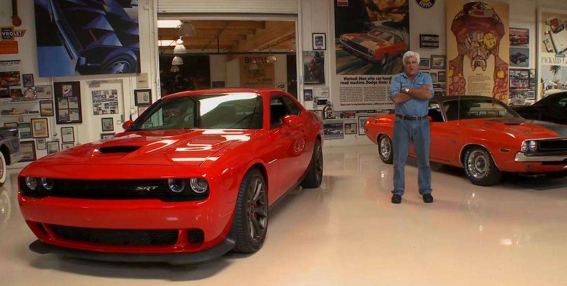 Jay Leno with a Dodge Challenger SRT Hellcat