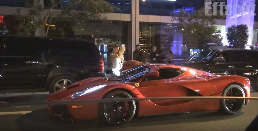 Lewis Hamilton and Justin Bieber spotted in a LaFerrari in Beverly Hills