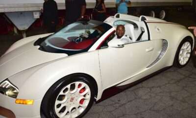 Floyd Mayweather in a white Bugatti Veyron