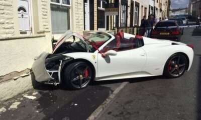 Lord Aleem's Ferrari crashed by newlyweds-1