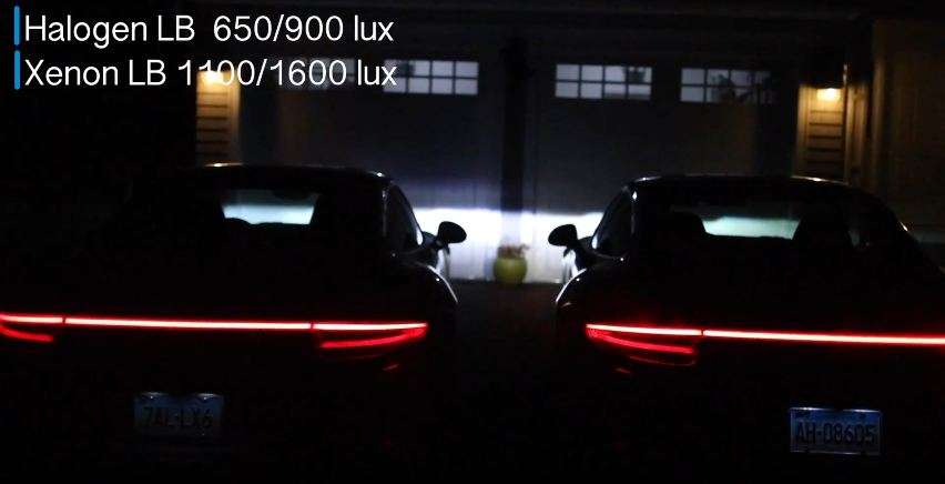Porsche 911 LED vs Xenon headlights comparison