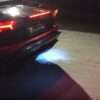 Lamborghini Aventador S exhaust-blue flames