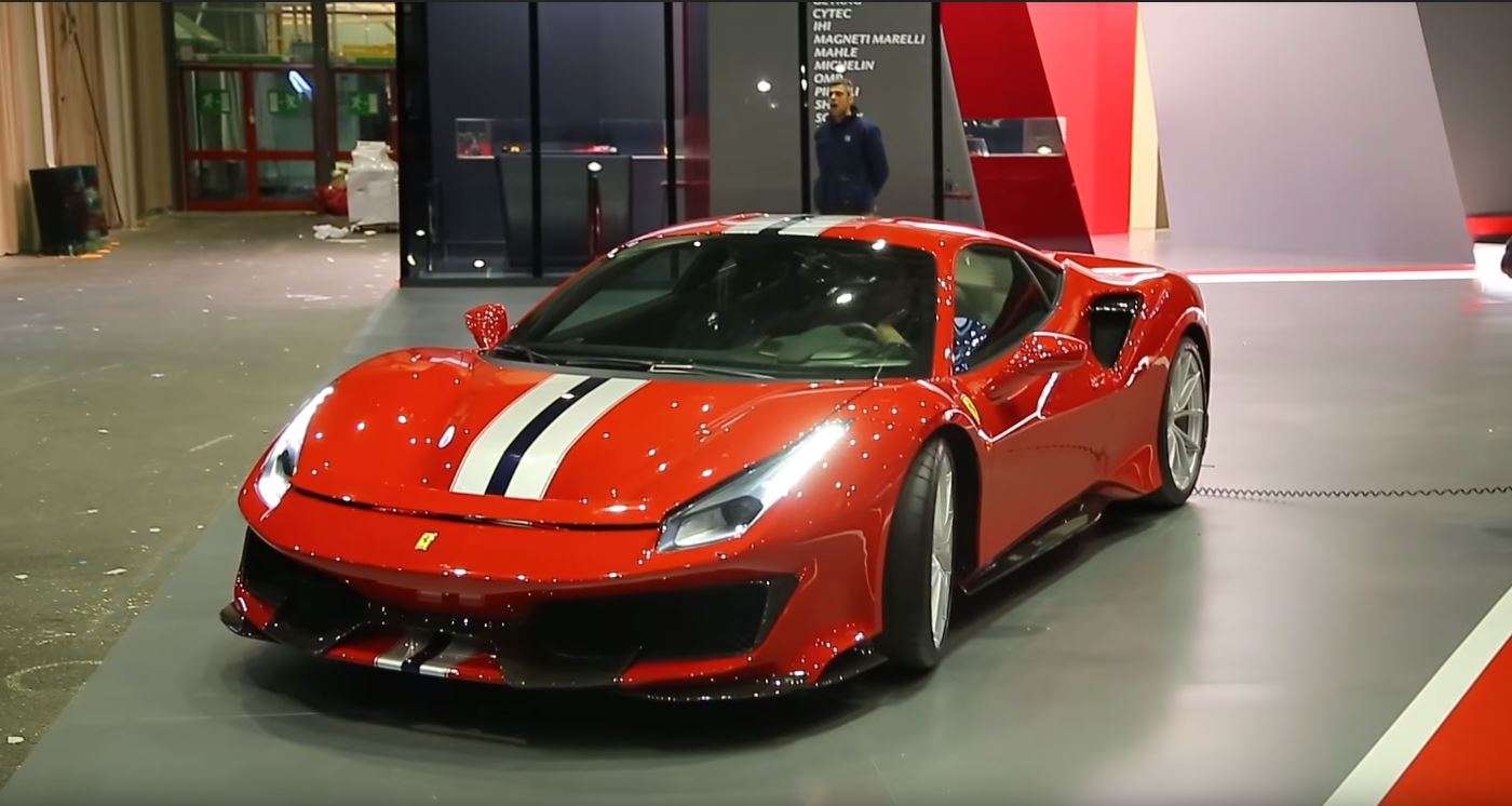 Ferrari 488 Pista leaving Geneva Motor Show