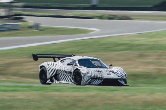 Brabham BT62 at speed during circuit testing