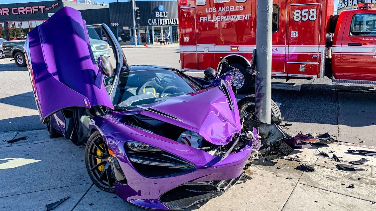 Violet-McLaren 720S crash-Los Angeles