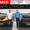 McLaren P1 vs Porsche Taycan Turbo S electric car