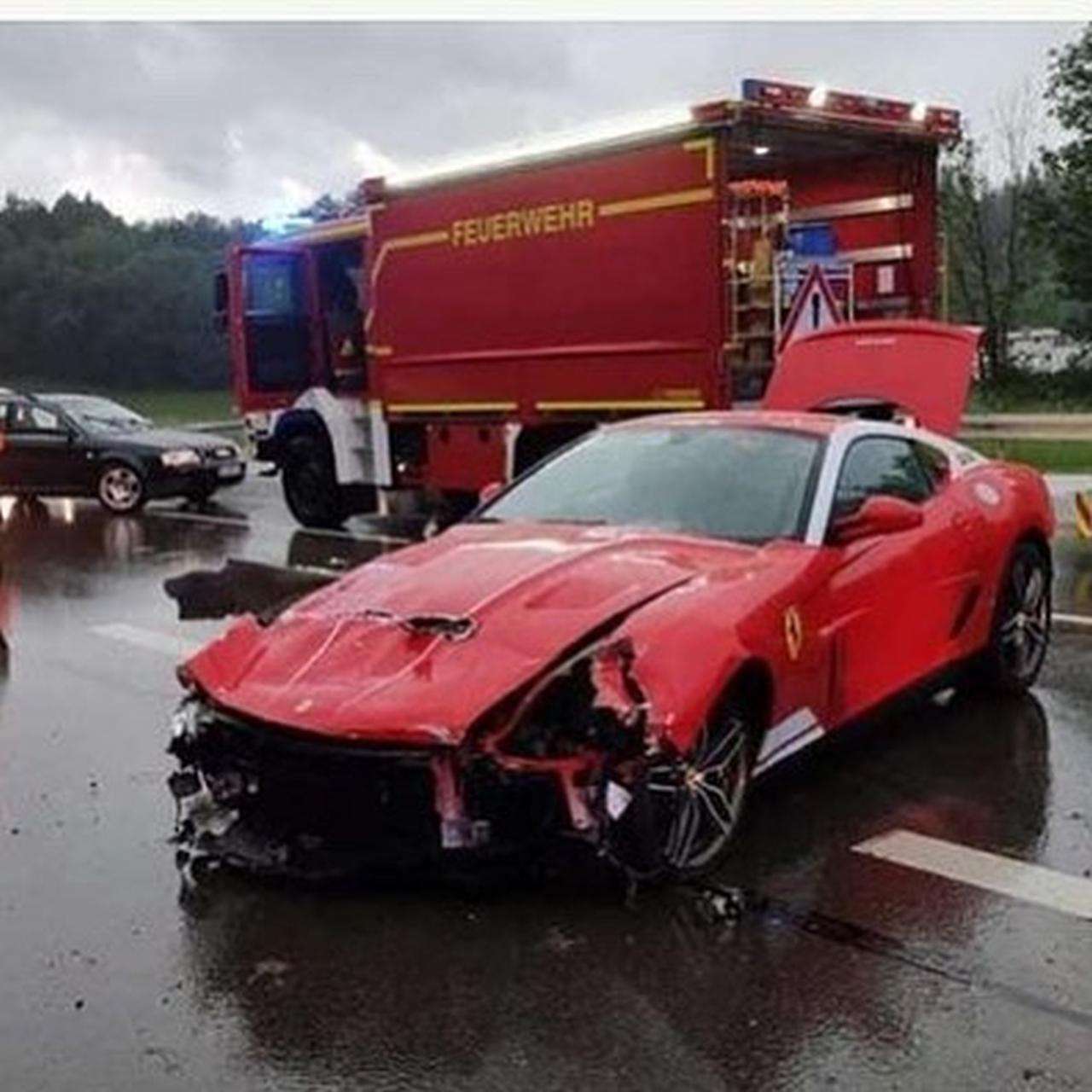 Ferrari 599 GTB Alonso Edition-crash-Germany