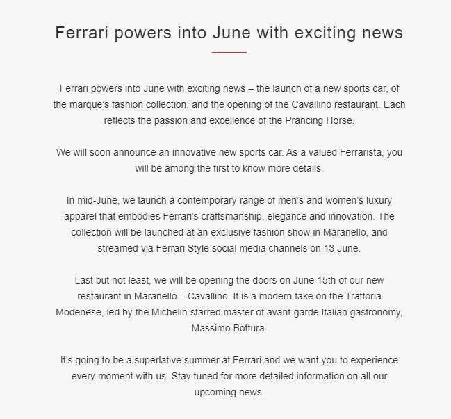 Ferrari V6 Hybrid Dino-mid-June launch