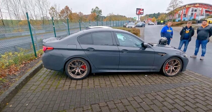 Taking a brand new BMW M5 CS on a lap of the Nurburgring in the wet ...