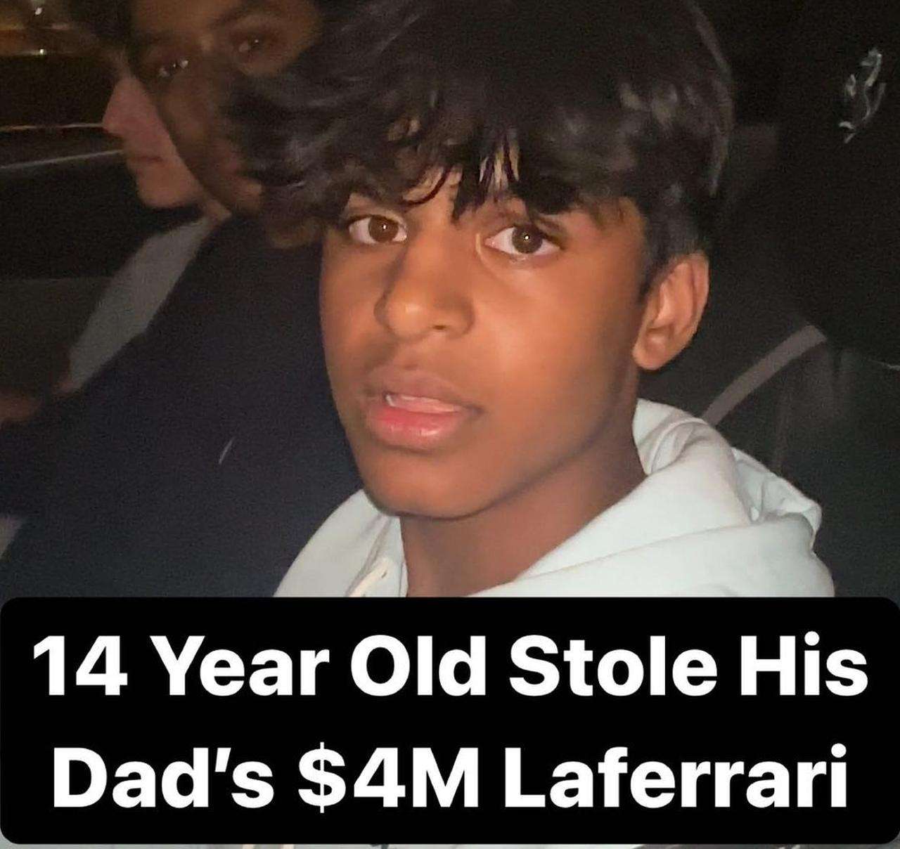 14-year-old kid driving LaFerrari