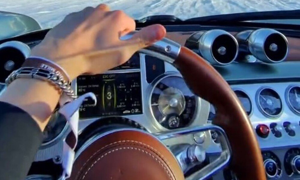 Watch a Pro Drifter slide a .4 million Pagani Utopia Roadster on ice Watch a Pro Drifter slide a .4 million Pagani Utopia Roadster on ice