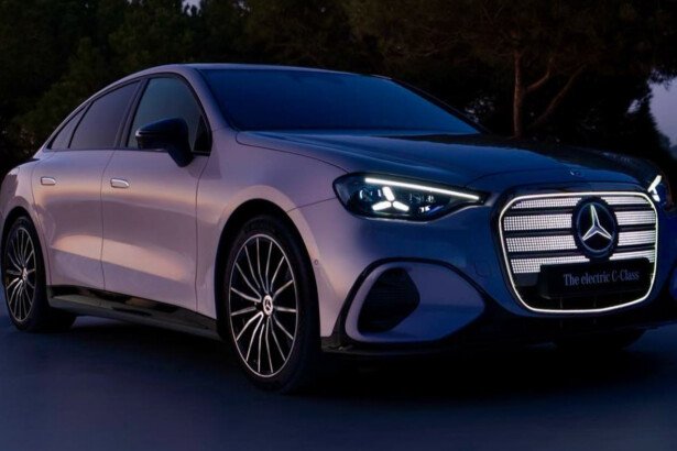 2026 mercedes benz c class ev front quarter leaked