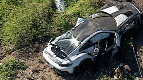 Porsche 911 GT3 RS crash Malibu-1