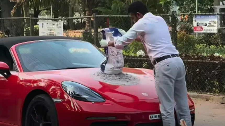 Porsche-Boxster-concrete-on-hood