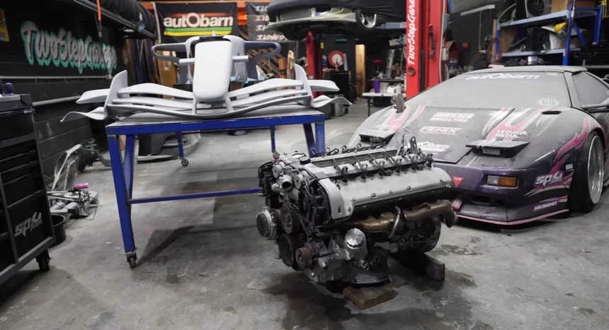 V12 Mercedes M120 engine into a 3D-printed F1 car