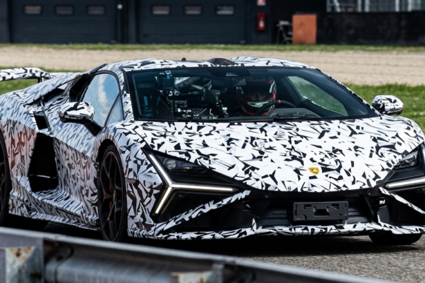 2027 Lamborghini Revuelto SV prototype's high-speed fly-by