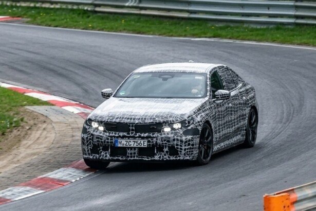 2027 bmw m5 facelift spy shot at nurburgring