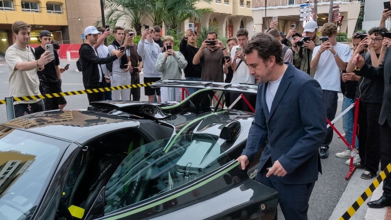 Fernando Alonso spotted in his recently acquired Pagani Zonda Diamante Verde