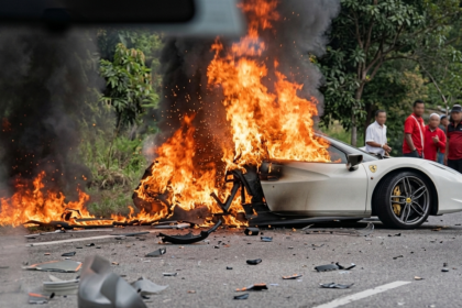 Ferrari 458 crash in Malaysia