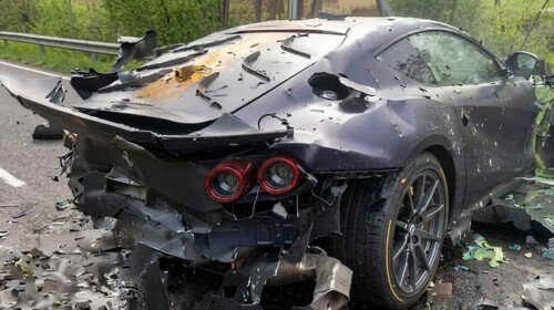Ferrari 812 Competizione-crash-Scotland