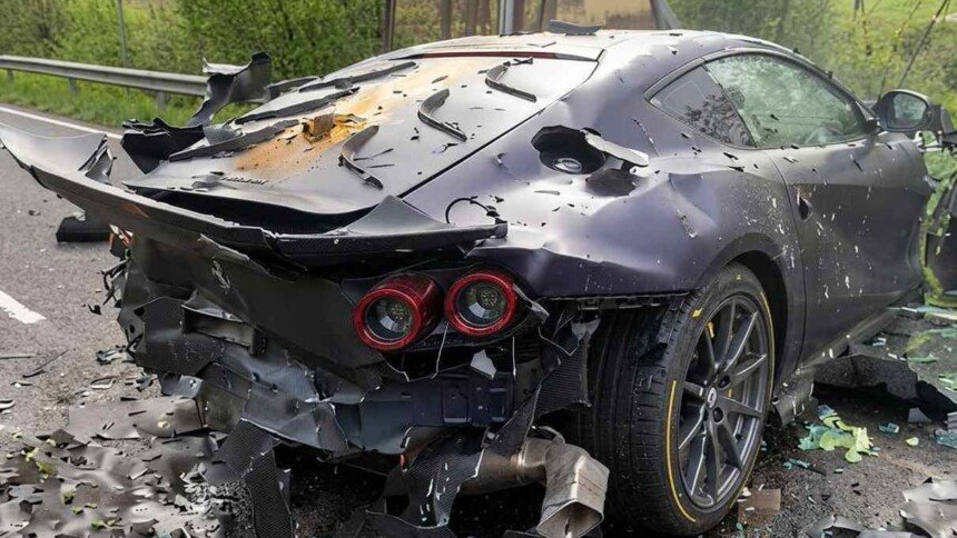 Ferrari 812 Competizione-crash-Scotland