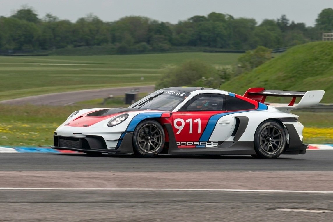 Gordon Ramsay spotted enjoying his Porsche 911 GT3 R Rennsport on a track