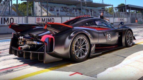 Pagani on a race track