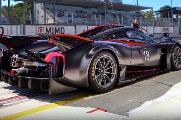 Pagani on a race track