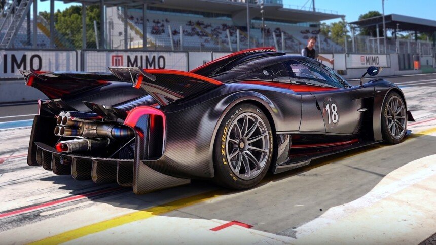 Pagani on a race track