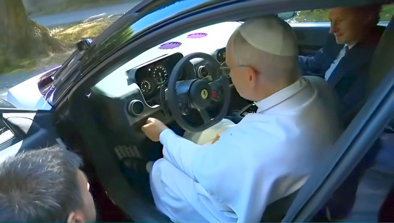 Pope Leo Checks Out The New Ferrari Luce EV Takes It For A Drive The 