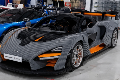 full-size Lego McLaren Senna starts up