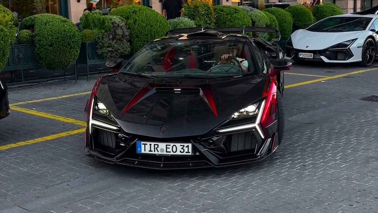 F1 driver Esteban Ocon spotted in his one-off Mansory Lamborghini Revuelto