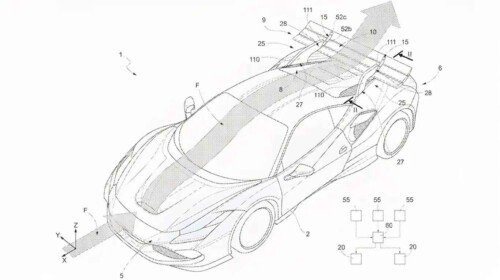 Ferrari new rear wing patent