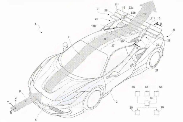 Ferrari new rear wing patent