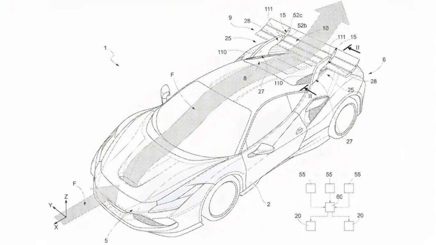Ferrari new rear wing patent