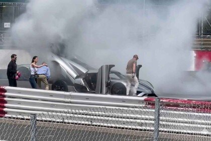 Koenigsegg Regera caught fire during the SCD Secret Meet at Silverstone