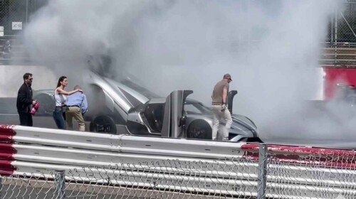 Koenigsegg Regera caught fire during the SCD Secret Meet at Silverstone
