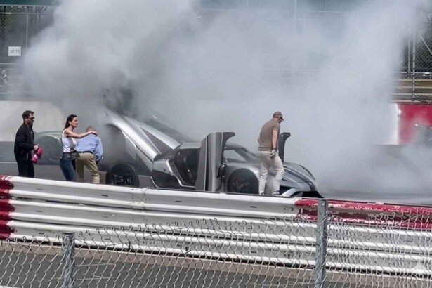 Koenigsegg Regera caught fire during the SCD Secret Meet at Silverstone