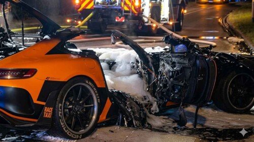 Mercedes AMG GT-R crash