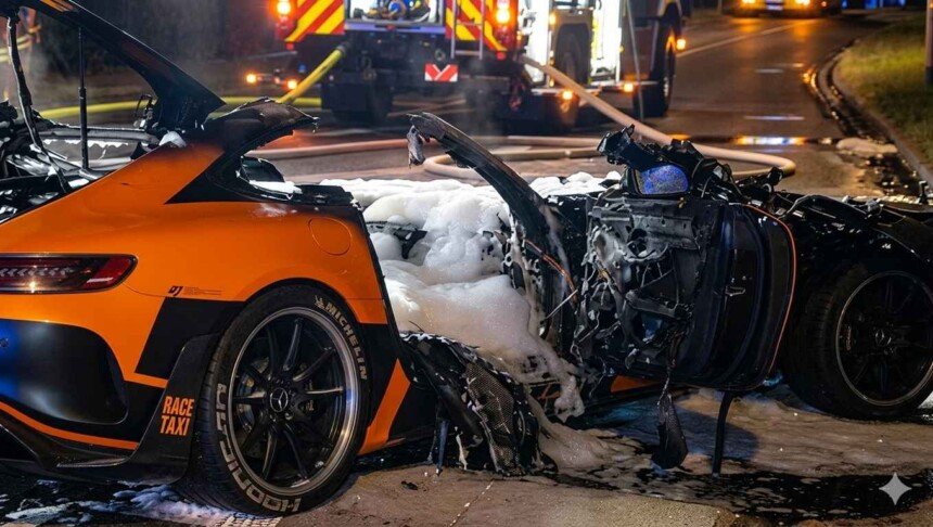 Mercedes AMG GT-R crash