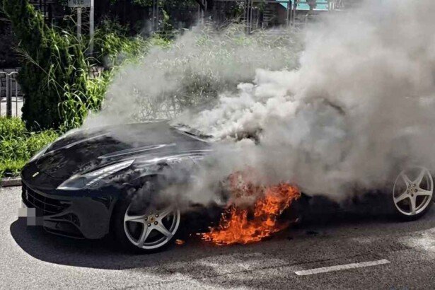 ferrari fire in hong kong