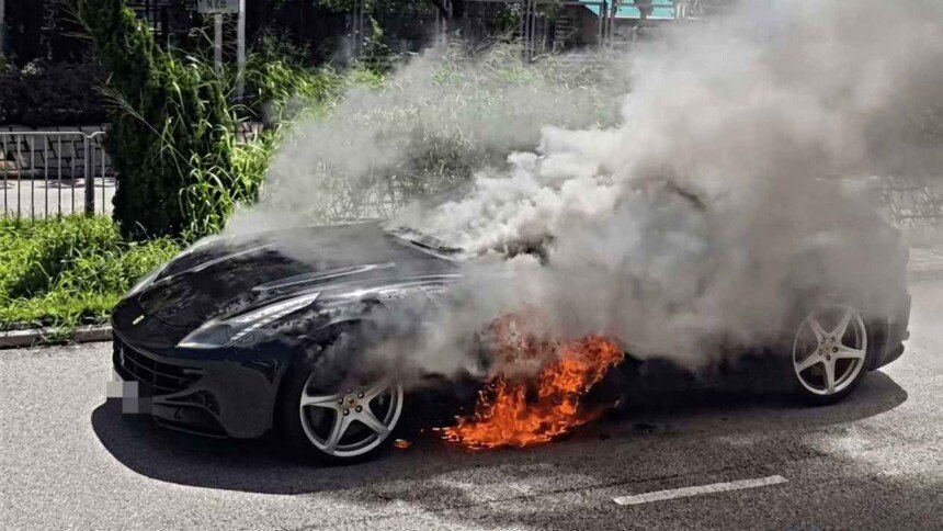ferrari fire in hong kong