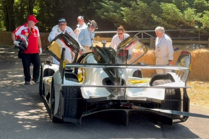 Ferrari 499P Modificata crash Goodwood
