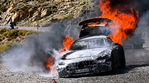 Mercedes-AMG GT facelift prototype-fire-2