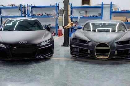 audi r8 into bugatti chiron
