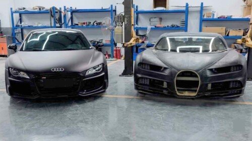 audi r8 into bugatti chiron