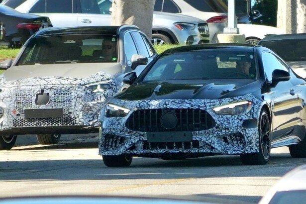 2027 Mercedes GLC Facelift and Mercedes-AMG CLE 63 spotted together in Los Angele