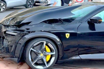 Ferrari Purosangue crash in france